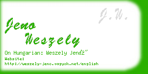 jeno weszely business card